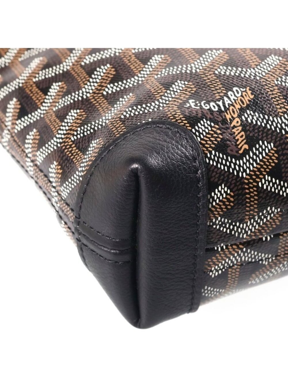 Goyard Conti Pouch Leather Handbag Clutch Black - Picture 5 of 8
